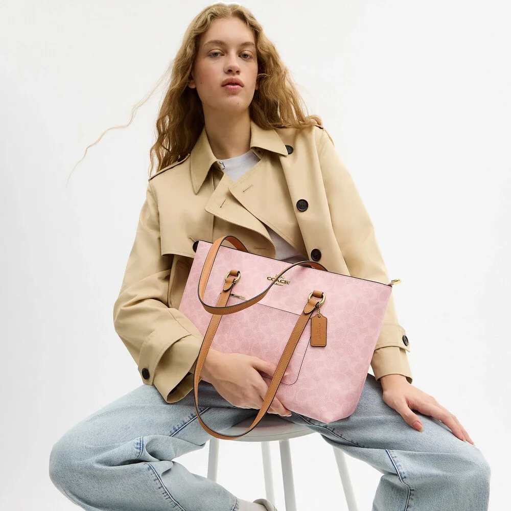 Coach Outlet Station Tote Bag In Signature Canvas. Powder Pink 2026. - Picture 2 of 12